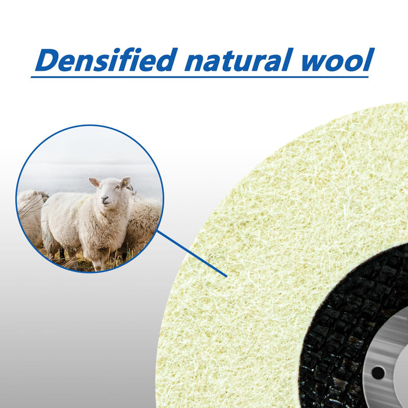 [Australia - AusPower] - SALI 10 Pcs 4-1/2 Inch Wool Felt Polishing Wheel Disc Wool Polishing Wheel Disc for 4.5" Angle Grinder Felt Grinder Polishing Wheel for Metal, Marble Stone, Furniture, Car Net Cover Fiberglass 