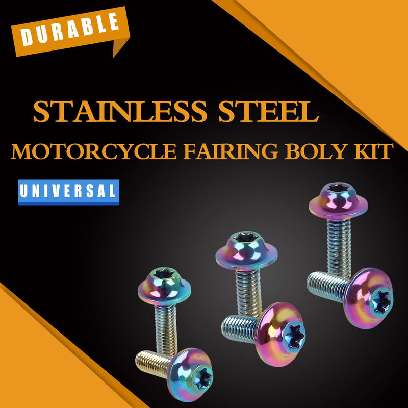 [Australia - AusPower] - BAIONE Worldmotop Stainless Steel Bolt Kit Screws Fasteners Clips Compatible with Yamaha Honda Kawasaki Suzuki BMW Fairing Bolt Kits Metric Bolts and Nuts Kit Torx Screws (purple) 