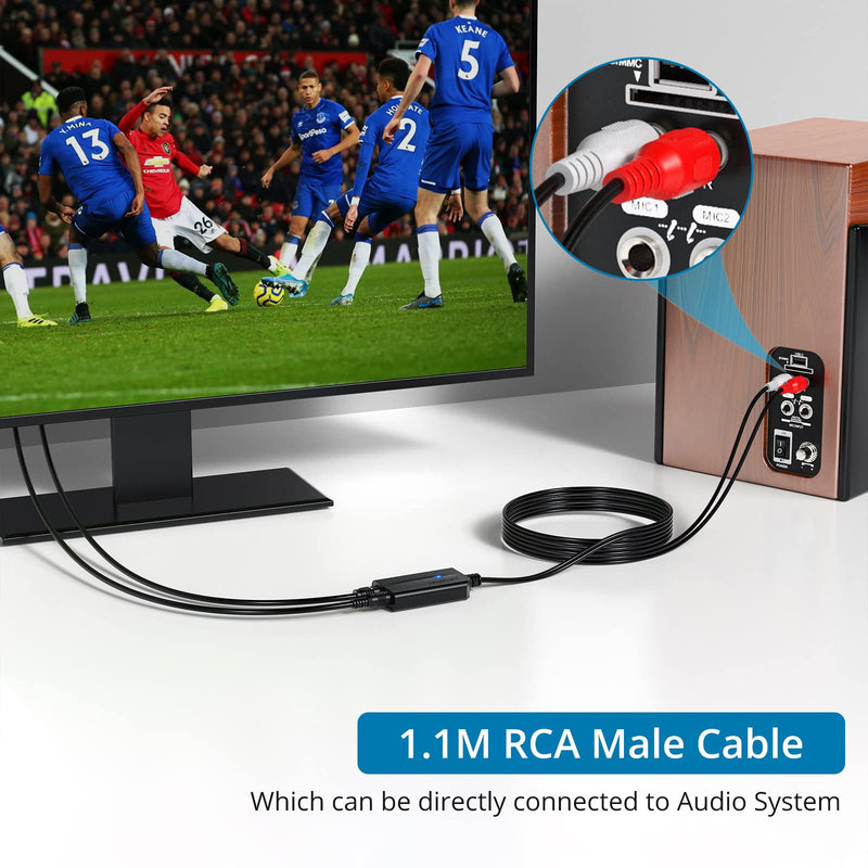 [Australia - AusPower] - AUTOUTLET 192kHz DAC Digital to Analog Audio Converter 7ft/2.1m Digital Audio Optical to RCA Male Cable for HDTV, DVD, Blu-Ray Players and Game Consoles 