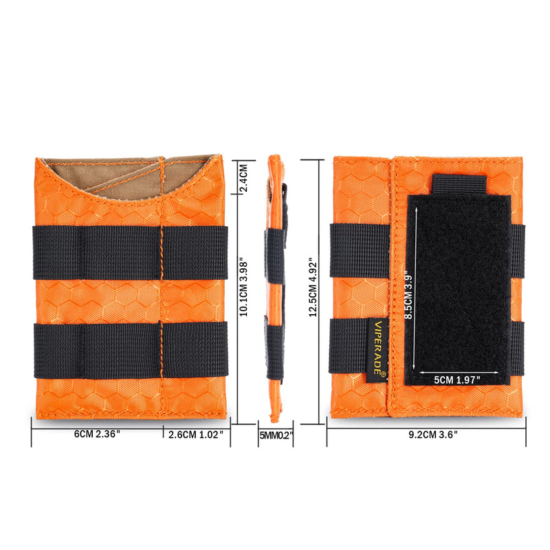 VIPERADE VE9 EDC Pocket Organizer Tool Pouch, Multitool Sheath with Patch Area for DIY, EDC Pocket Pouch with 3 Slip Pockets for Men Outdoor Activity Daily Carry Orange-Nylon