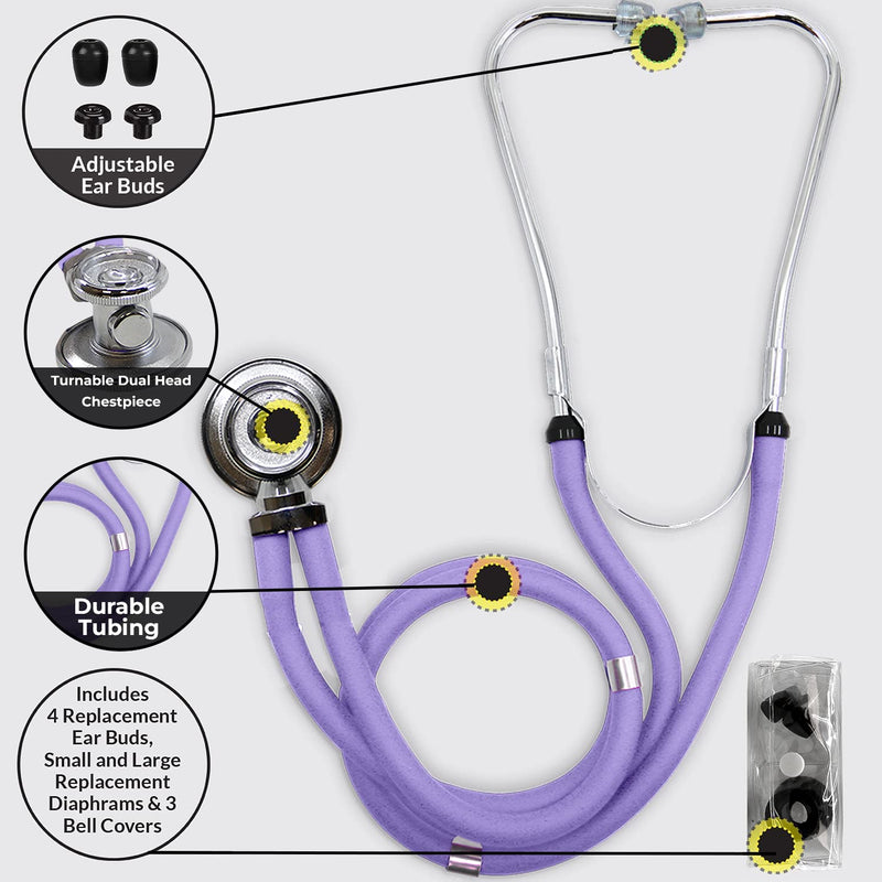 [Australia - AusPower] - Dixie Ems Sprague-Rappaport Type Two Tube Stethoscope – Lavender 