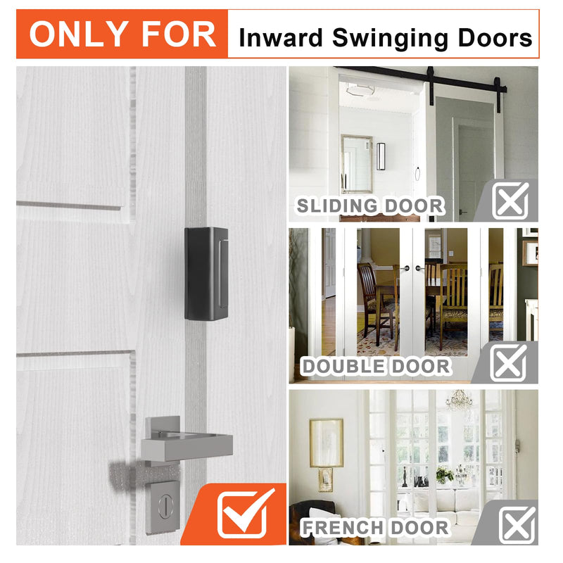 3 Pack Home Security Door Lock Reinforcement, Childproof Door Reinforcement Lock Withstand 800 lbs for Inward Swinging Door, Door Security Lock to Prevent Unauthorized Entry, Black 3 Pack