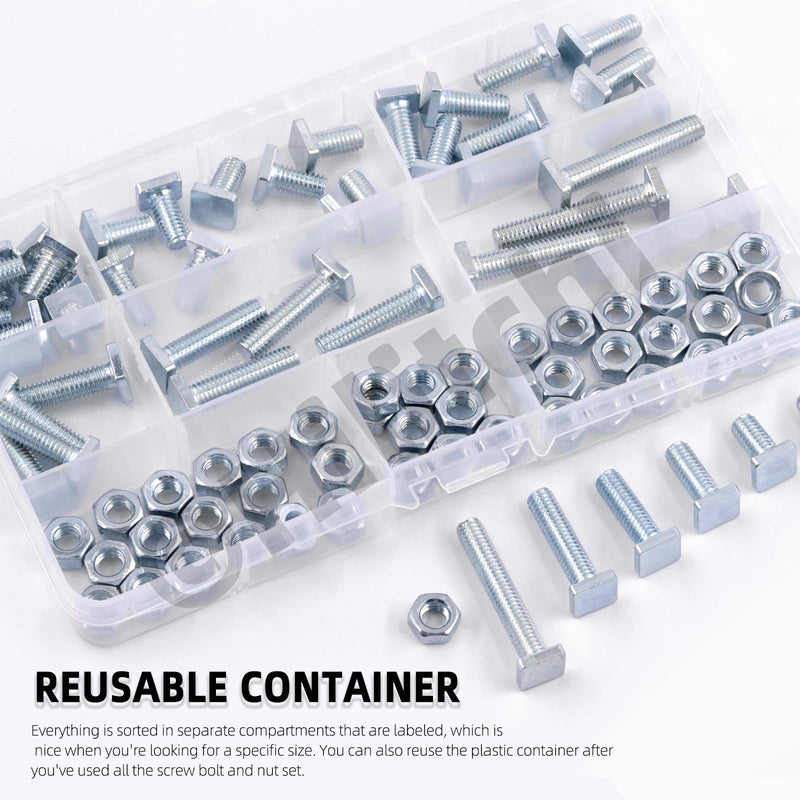 [Australia - AusPower] - Hilitchi Square Head Bolt Fully Thread Carbon Steel Square Machine Screws 
