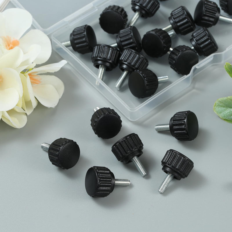 [Australia - AusPower] - 20 Pcs M4 x 10 mm Threaded Knurled Thumbscrew, Monitor Screws Vesa Mount Screws Carbon Steel Clamping Knobs Grip Thumb Screw Mounting Thumb Screw 