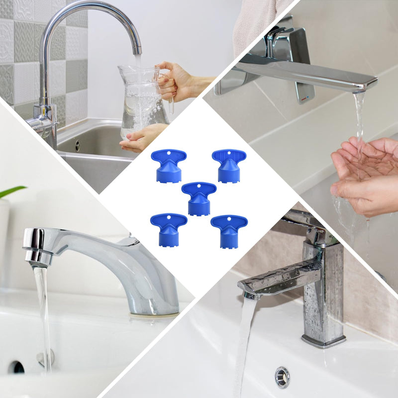 [Australia - AusPower] - Pack of 5 Tap Aerator Key, Tap Filter Key Disassembly Tool, Plastic Key Tool, Tap Key for Bathroom Kitchen Sink (M16.5/M18.5/M21.5/M22.5/M24) 