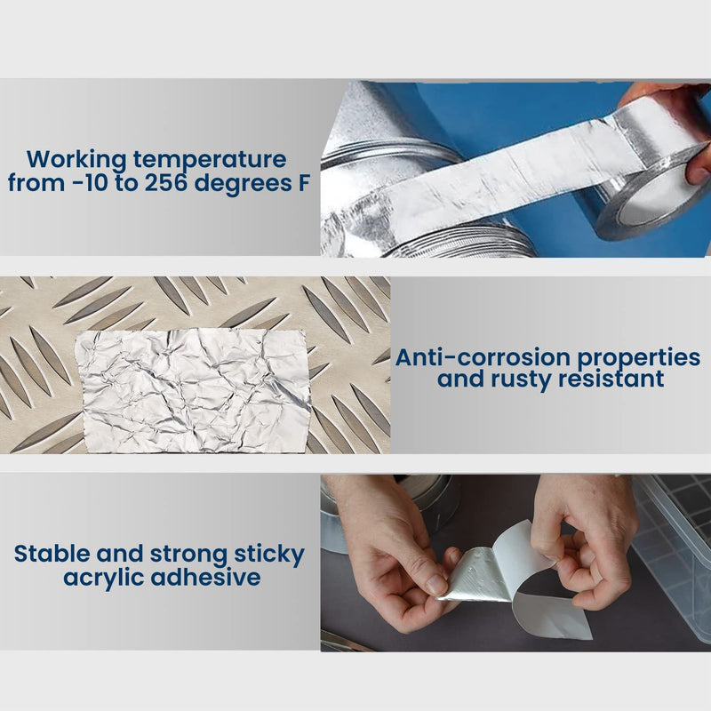[Australia - AusPower] - Lichamp HVAC Tape, Aluminum Foil Tape Metal Insulation Tape for Ductwork, AC Air Conditioner Sealing, 2 inch x 70 Yards (210 feet), A201SL 1 