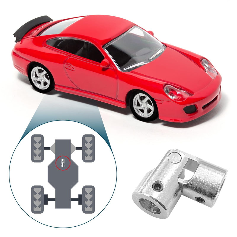[Australia - AusPower] - 4 Pcs 8mm to 8mm Universal Joint Shaft Coupling Rotatable Metal Shaf Coupling Motor Connector Coupler with Screws and Wrench for RC Car Robot Crawler Boat 