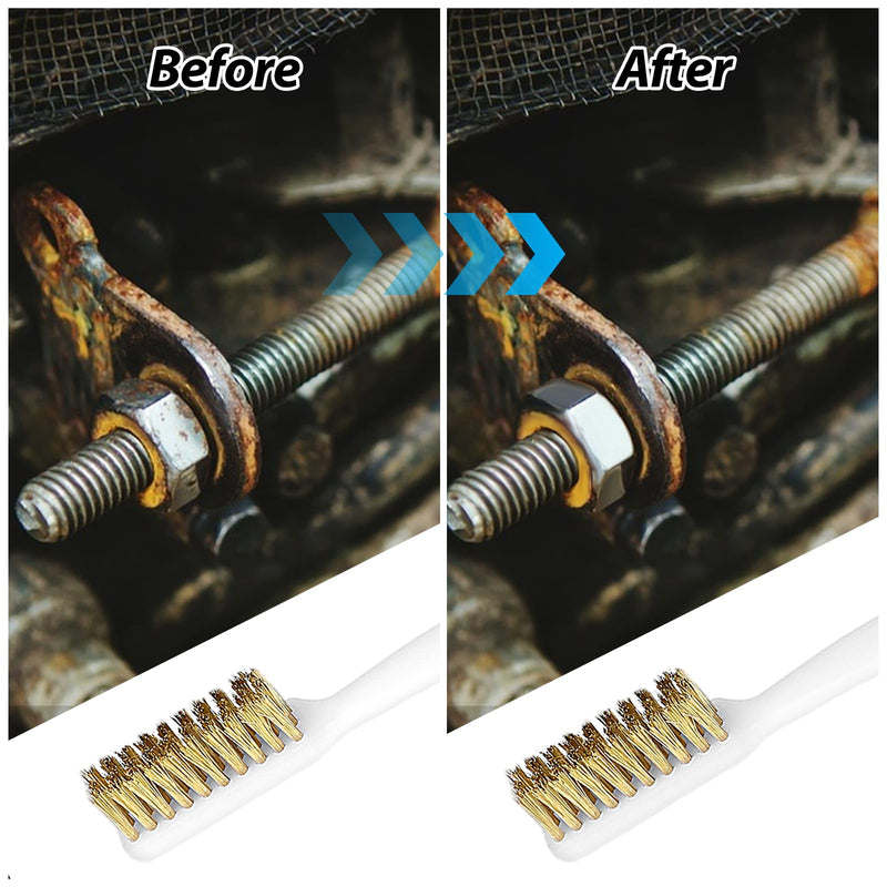 [Australia - AusPower] - 3 Pcs Copper Wire Brush Small Brass Brush 3D Printer Nozzle Cleaner Tool Copper Cleaning Toothbrush Masonry Brush Brass Brush Handle Hot End Cleaning Wire Bristle for Cleaning Welding Slag and Rust 