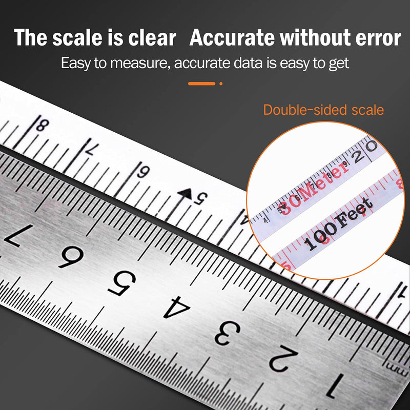 [Australia - AusPower] - KSEIBI 302910 Long Fiberglass Tape Measure Double Face Printing Inch/Metric for Construction Work (66ft / 20m) 60ft / 20m 