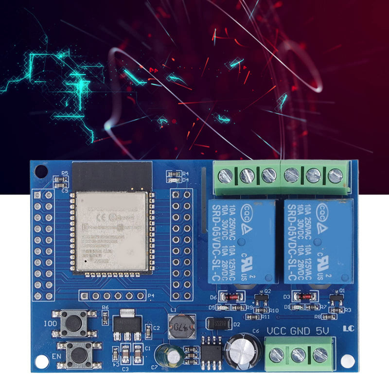 [Australia - AusPower] - ESP32 2 Channel 5V Relay Module 4M Byte Flash Large Capacity Programmable Relay Board for Secondary Development Learning 