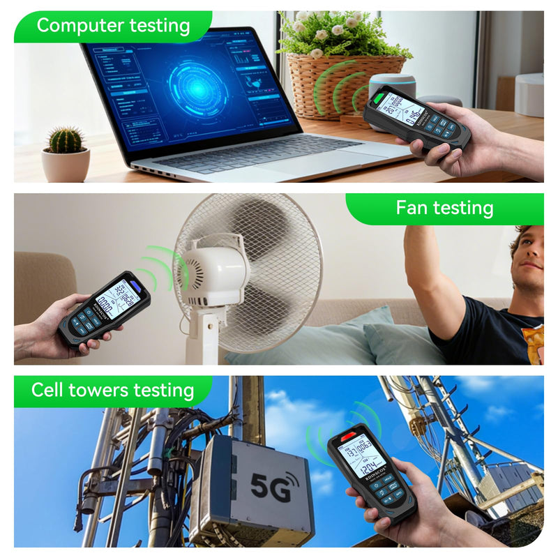 [Australia - AusPower] - EMF Meter 5G RF Detector – Electric, Magnetic & Radio Frequency Field Tester up to 10GHz, Multi-Sensor EMF Detector for Power Lines, WiFi/Cell Phones, Smart Meters – LCD Display Sound & LED Alerts Black 