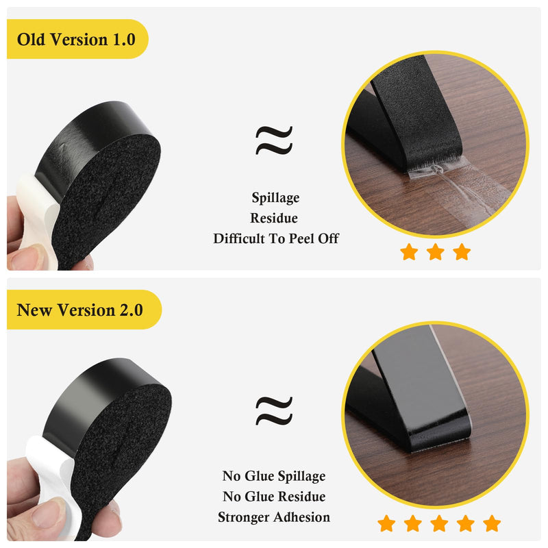 fowong Air Conditioner Window Seal 1 Inch X 1 Inch, Thick AC Weather Stripping High Resilience Foam Sealing Tape Adhesive AC Window Seal Kit 6.5ft Long (6.5ft x 4 Rolls, Black) 1in * 1in * 4rolls