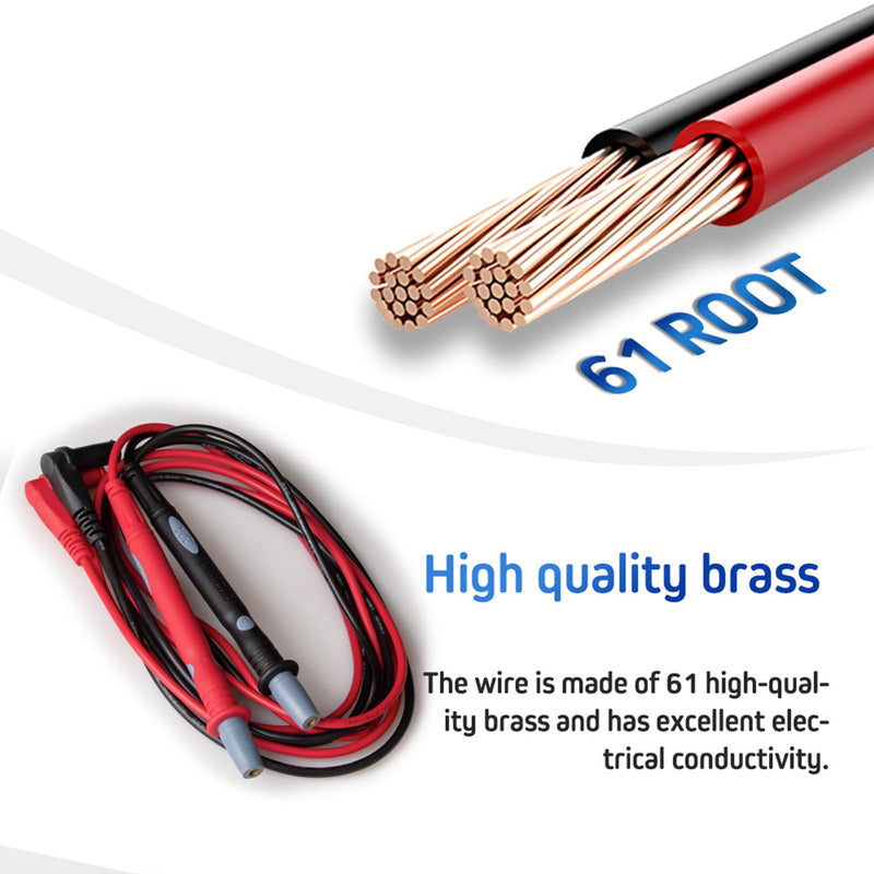 [Australia - AusPower] - Multimeter Test Leads Kit with Alligator Clips, 12Pcs Professional Multimeter Probe Kit with Replaceable Alligator Clips 1000V 20A 12 