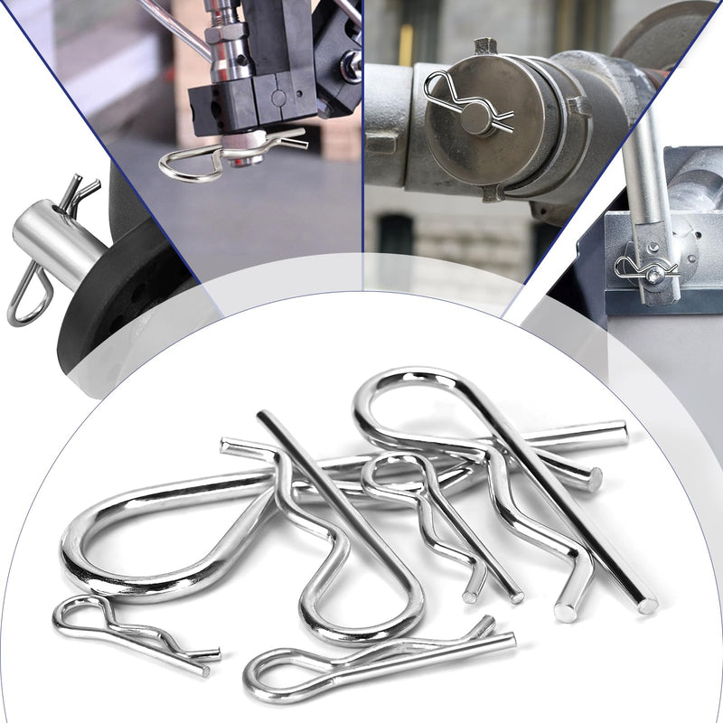 [Australia - AusPower] - 140pcs Cotter Pins, Woweasi Durable Cotter Pin Assortment Kit, Heavy Duty Carbon Steel R Clips Cotter Pins for Mechanics, Lawn Mowers, Rv Owners 
