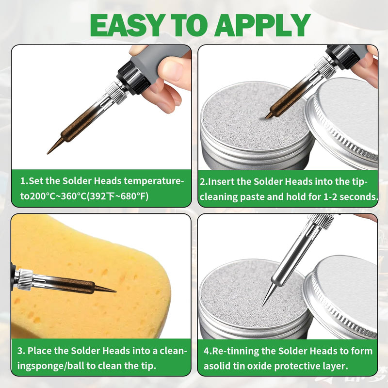 [Australia - AusPower] - Soldering Tip Cleaner, Soldering Tips Reactivator, Soldering Iron Cleaner, Oxidised Soldering Accessories, Removable Oxide Layer, for Reactivating Oxidised Soldering Tips (Net Weight: 30 g Tub) 