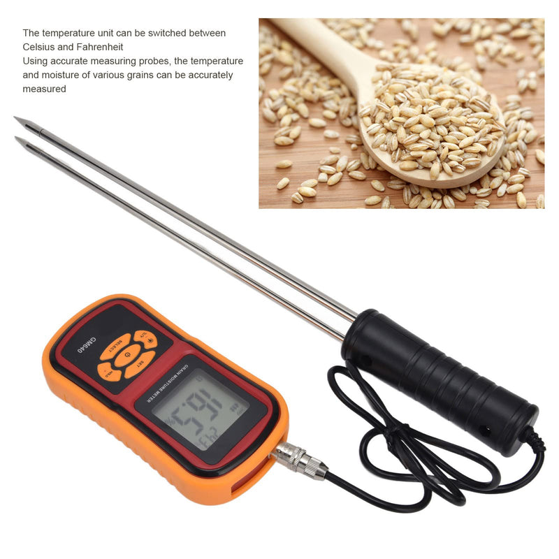 [Australia - AusPower] - Hay Meter, 5% to 30% Digital LCD Grain Meter 41cm Use Probe Humidity Tester Portable Water Content Analyzer for Cereal Straw Corn Wheat Rice Bean Wheat Bran 