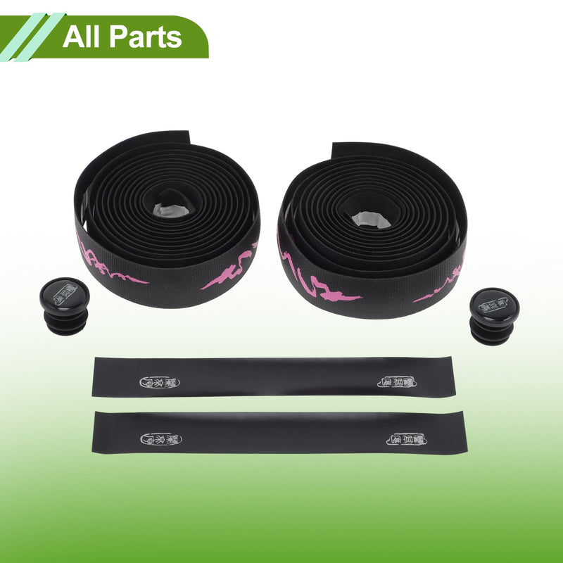 Road Bike Handlebar Tape Cycling Handle Wraps 215 cm Length 3 cm Width Silicone Eva Bicycle Bar Tape 1 Set Rolls Black Purple