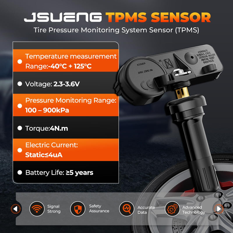 [Australia - AusPower] - TPMS Sensor, 4PCS Tire Pressure Monitoring System Sensor fit for Jeep Wrangler Grand Cherokee, Chrysler 300, Dodge Journey Durango Challenger, Ram 1500 2500 3500 4500, Replace 56029398AB 433MHz 4 PCS 