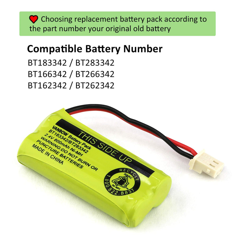 [Australia - AusPower] - BT183342/BT283342 2.4V 800mAh Ni-MH Battery Compatible with AT&T VTech Cordless Phone Batteries BT166342/BT266342 BT162342/BT262342 CS6709 CS6609 CS6509 CS6409 EL52100 EL50003 (Pack 3) Pack 3 