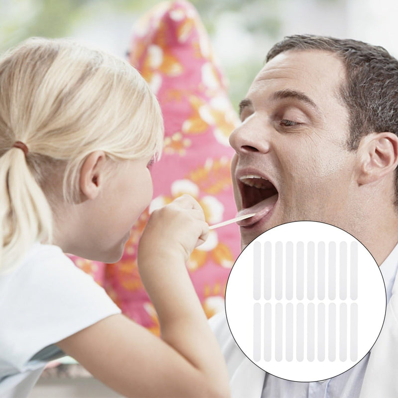 [Australia - AusPower] - 20pcs Plastic Tongue Scrapers, Lip Cheek Retractors, Tongue Depressor Spatulas for Instrument Healthy Oral Care Help Fight Bad Breath 