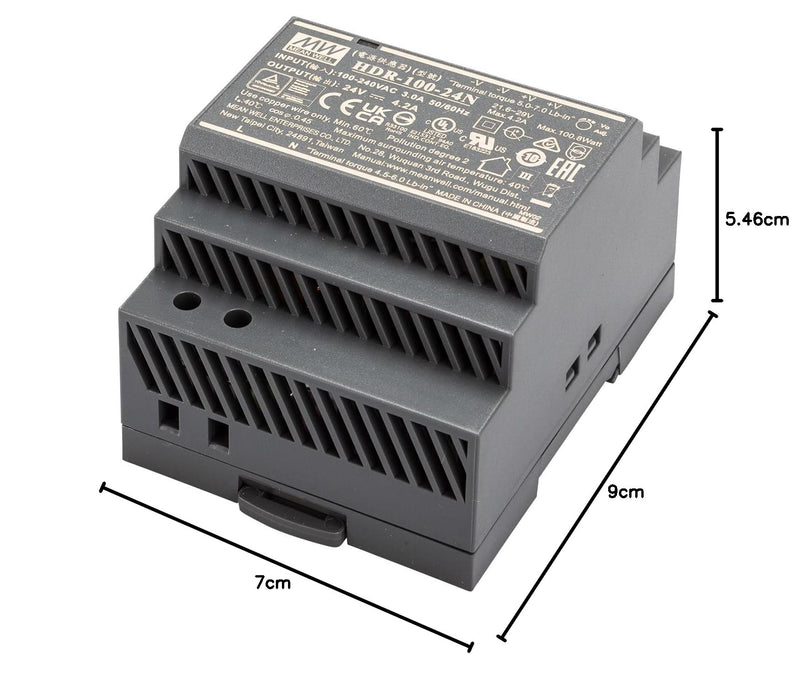 Mean Well HDR-100-24N DIN Rail Power Supply (DIN-Rail) 24 V/DC 4.2A 100.8W 1 x