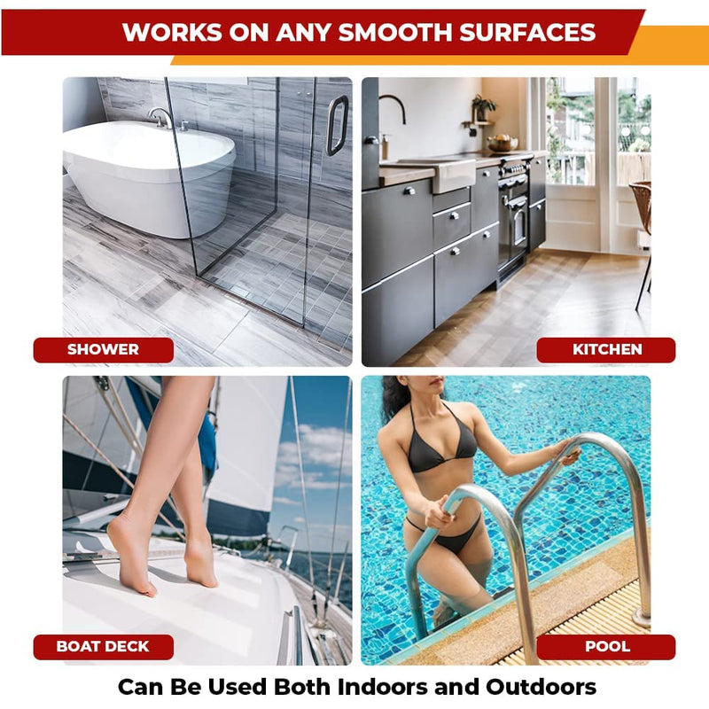 ThreadNanny Premium Clear Anti Slip Tape 6” X 24” (10-Pack) - Heavy Duty Waterproof Clear Grip Tape - Soft & Comfortable for Walking Barefoot - Non-Slip Tread Ideal for Stairs, Shower, Boats, Etc. 10 Pack