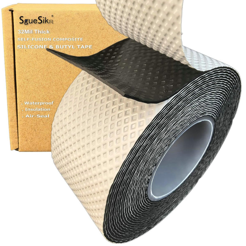 Silicone Butyl Composite Rubber Self-Fusing Tape(1.5" x 20FT) | IP67 Waterproof & 35KV Insulated | Extreme Cold/Hot Resistance | for Plumbing, Hose Repair, Pipe Leak, Electrical Joint, Handlebar Grip 20FT-1ROLL