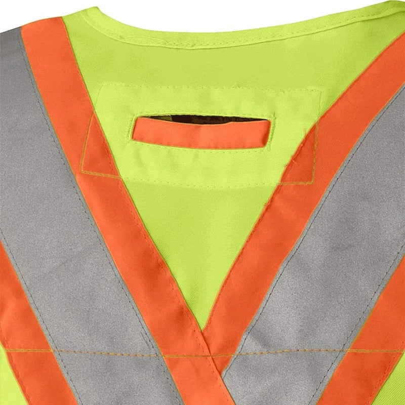 Pioneer Hi Vis Surveyor's Safety Vest - Engineer Style - Breathable Mesh & Reflective Tape - 7 Pockets - Hi Vis Yellow/Green 3X-Large