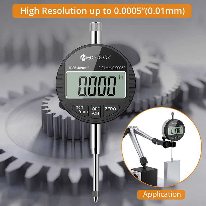 [Australia - AusPower] - Neoteck 1''/25.4mm | Digital Probe Indicator-Silver+Black 