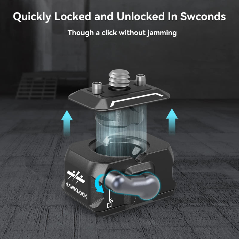 [Australia - AusPower] - SMALLRIG Quick Release Plate Drop-in HawkLock Mini Quick Release Camera Mount Adapter with 1/4" Screw, for Camera Clamp, Super Clamp, Ball Head, Tripod, Magic Arm, Stabilizer, Field Monitor - 3513C Basic QR System 
