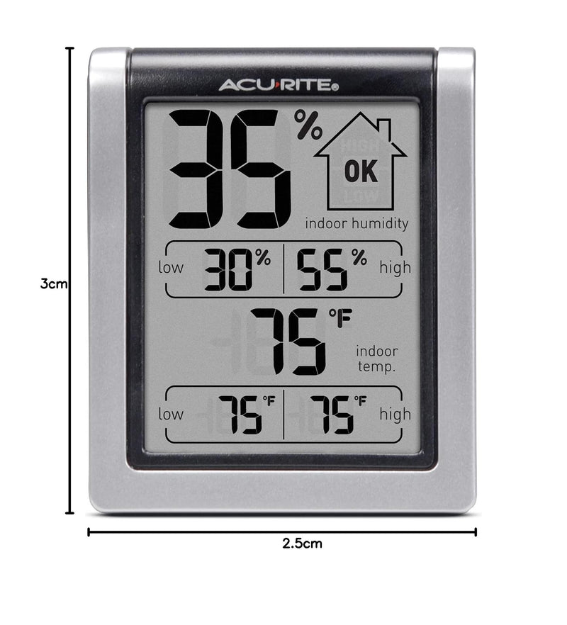 AcuRite Wireless Digital Indoor Thermometer and Hygrometer Monitor for Indoor Temperature and Humidity Measurements (00613) Classic