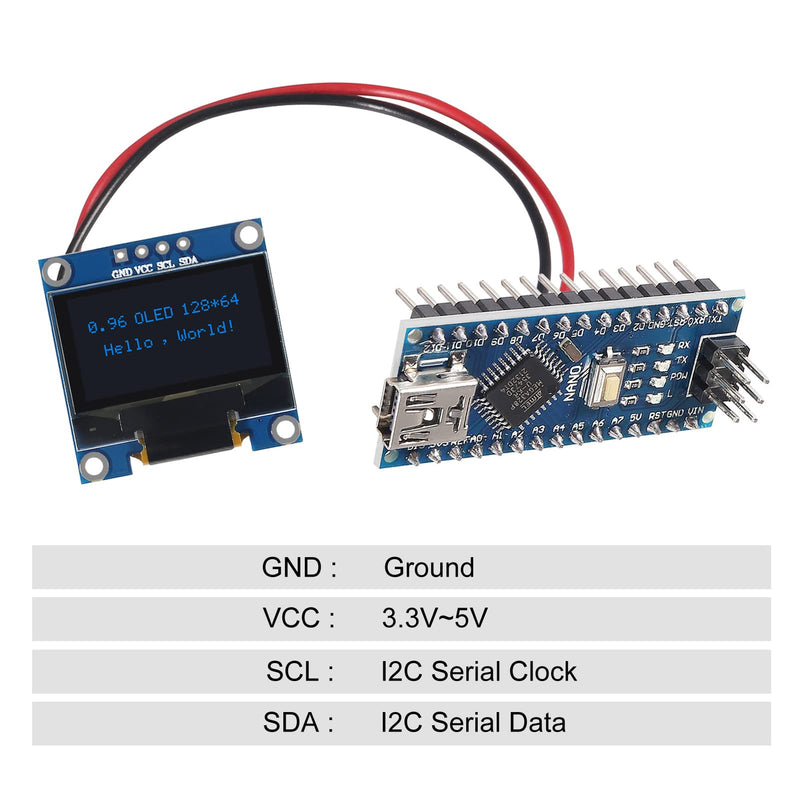 [Australia - AusPower] - 0.96 Inch OLED I2C IIC Display Module 12864 128x64 Pixel SSD1306 Mini Self-Luminous OLED Screen Board Compatible with Arduino Raspberry Pi (Unwelded Pins Blue) 