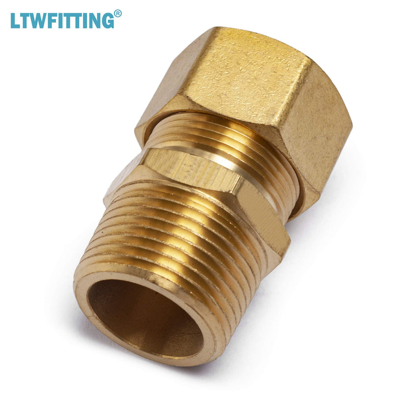 [Australia - AusPower] - LTWFITTING Brass 3/4-Inch OD x 3/4-Inch Male NPT Compression Connector Fitting(Pack of 5) 3/4" OD x 3/4" Male NPT 