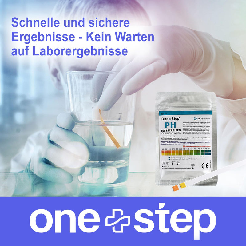 100 One+Step pH Test Strips for Urine and Saliva, pH Test for Determining pH Value 1 pc. (pack of 100)