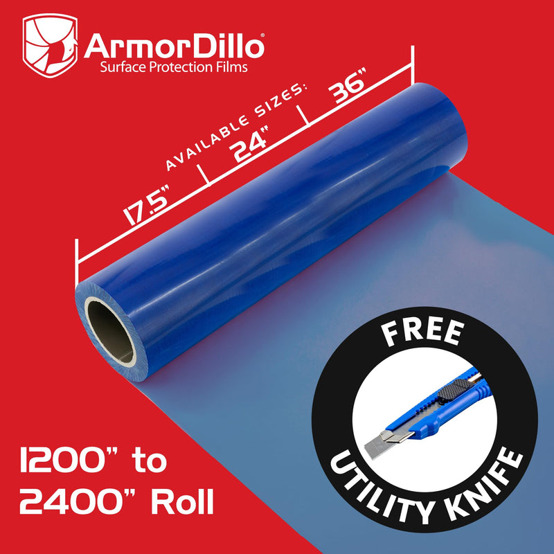 ArmorDillo New 3-Ply Strong Easy to Use Hardwood Floor, Hard Surface Protection Film (18" x100') 17.5x1200 Inch (Pack of 1)