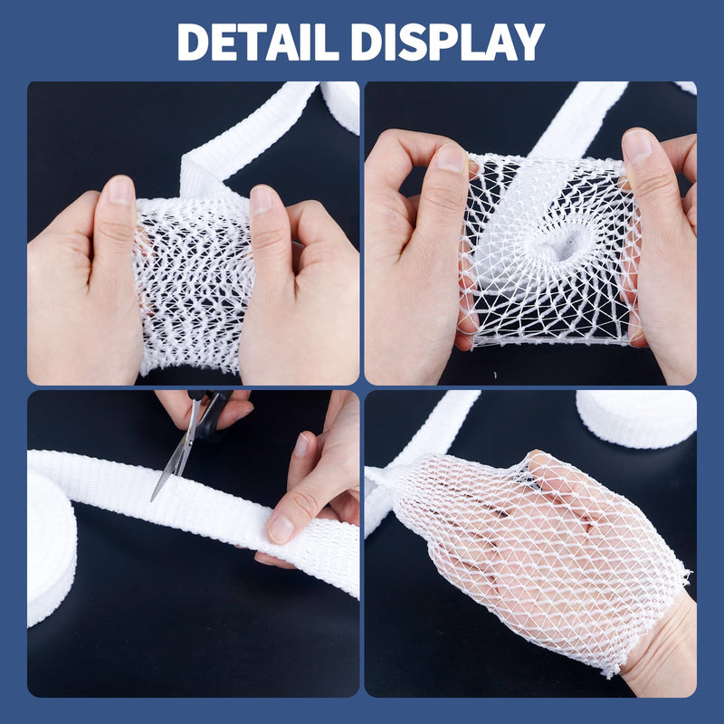 [Australia - AusPower] - 2 Rolls Tubular Bandage, 1 Inch Elastic Net Bandages, Wound Dressing Elastic Mesh Net, Tubular Gauze for Arm Wounds Without The Use of Adhesive Tape 