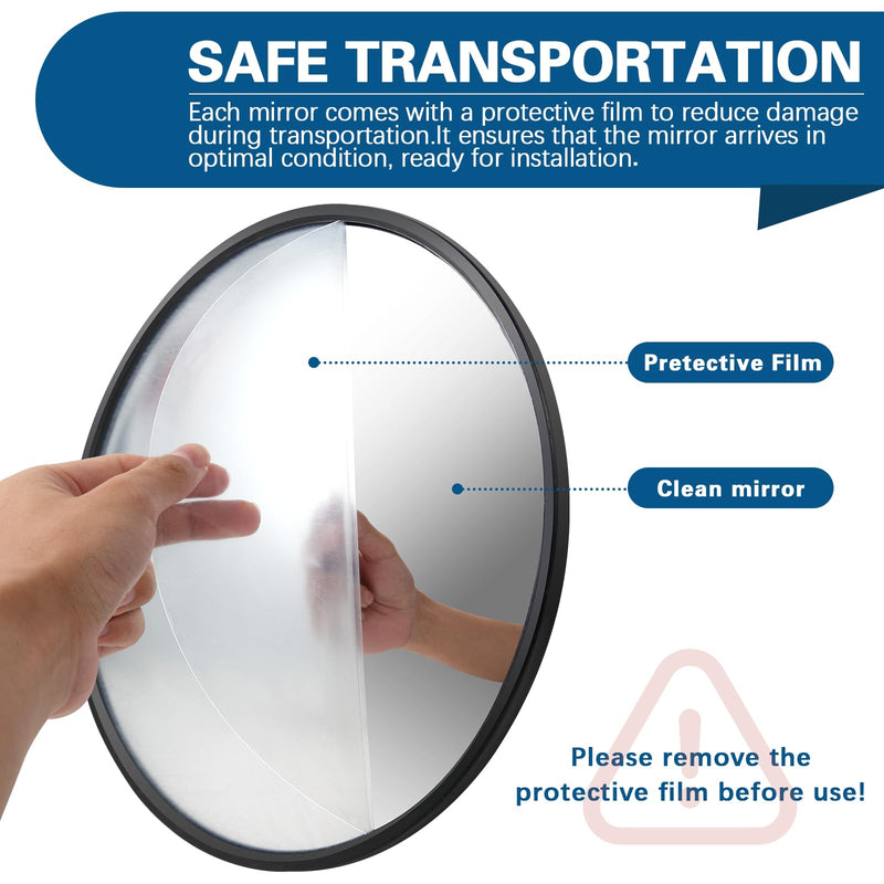 [Australia - AusPower] - 12" Acrylic Convex Mirror – Adjustable Wide Angle View Traffic Mirror for Enhanced Security Coverage in Rooms, Offices, Warehouses, Parking Lots, and Addressing Corner Blind Spot Areas 
