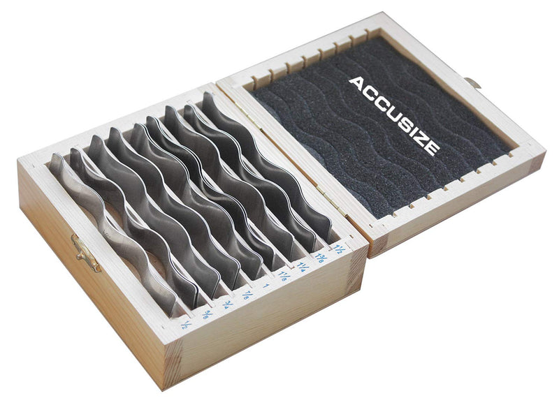 [Australia - AusPower] - Accusize Industrial Tools 9 Pairs Wavy Parallel Set, 1/2'' to 1-1/2'' by 1/8'' Increment, Eg10-1440 