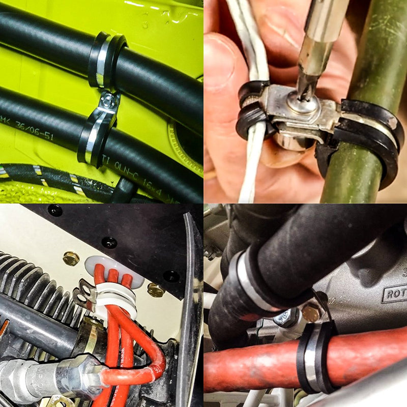 [Australia - AusPower] - Cable Clamp, Lokman 12 Pack 3/4 Inch Stainless Steel Cable Clamp, Pipe Clamp, Metal Clamp, Rubber Cushioned (3/4 Inch) 