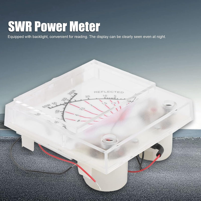 [Australia - AusPower] - 300 W Power Meter, Double Needle SWR Standing Wave Meter, Radio Power Meter, Watt Meter, Current Meter, Standing Wave Meter, Transmitter for DIY Wireless Performance Test Used (P-64XA-BGB-S0233) 