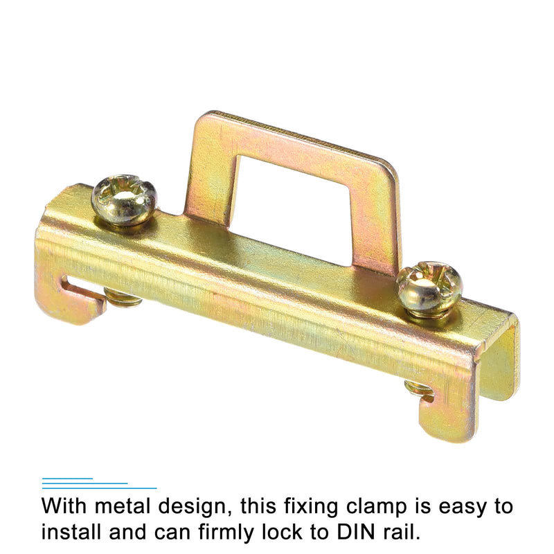[Australia - AusPower] - MECCANIXITY 44 x 8 x 21mm DIN Guide Rail Buckle Fixed Clamp Iron for 35mm Width C45 DIN Rail Pack of 10 