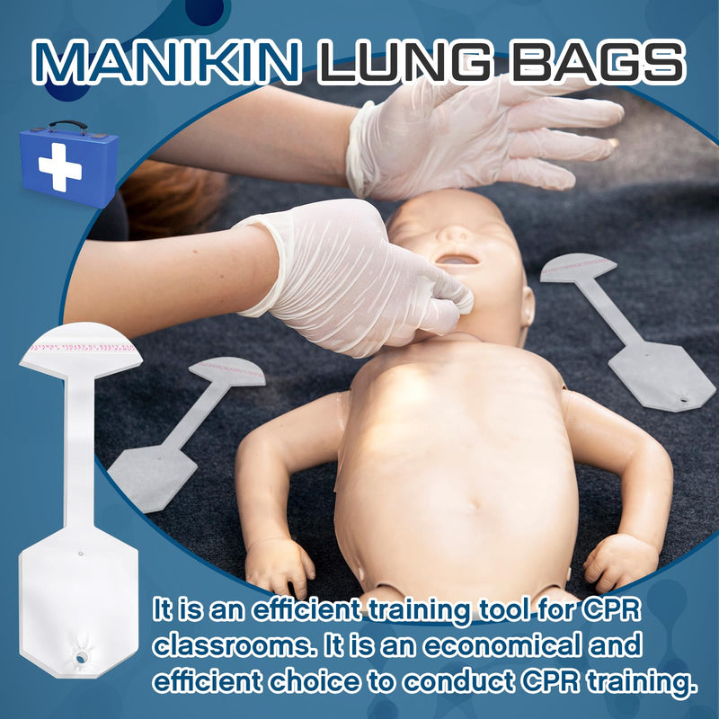 [Australia - AusPower] - 100 Pcs CPR Infant Face-Shield Lung-Bag Replacement Lung Bag Face Shield Lung Bags Compatible with CPR Prompt Manikin Practice and Training (10.63 Inches) 10.63 Inches 100 
