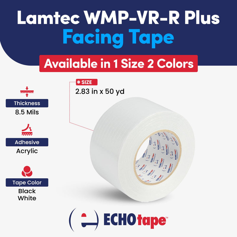 ECHOtape FS-G7732 All Weather Lamtec WMP-VR-R Plus Facing Insulation Tape - High Performance Adhesive Tape for Construction 2.83 in x 50 yds / 72mm x 45.72m White