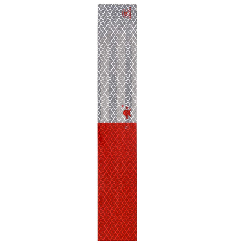 ANKIA Red White Micro Prismatic Sheeting Reflective Tape 2" X 12' Waterproof Reflector Tape Self-Adhesive Reflector Tape Conspicuity Safety Warning Sticker for Truck Trailer Pickup Mailbox (20 Pcs) 20 Pcs