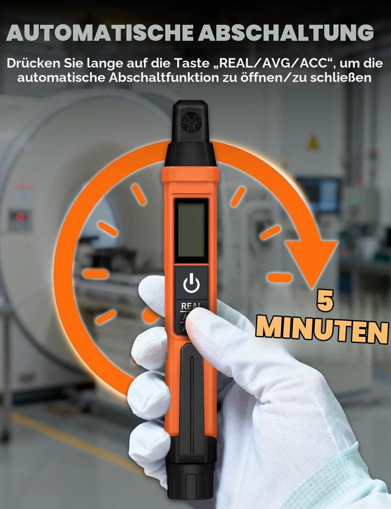 ND01 Geiger Counter Radioactivity Portable β/γ/X | POROMETISTO Radiation dosimeter, illuminated LCD: real-time, average, cumulative – for home & on the go