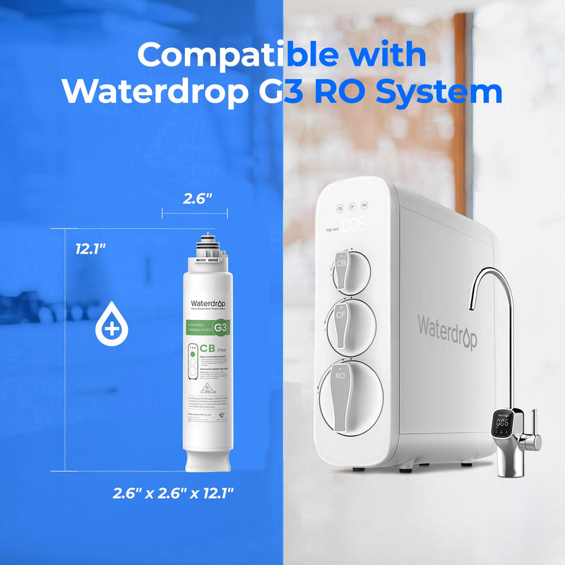 [Australia - AusPower] - Waterdrop WD-G3-N3CB Filter 1 Year Life Replacement for WD-G3-W Reverse Osmosis System WD-G3-CB Filter 