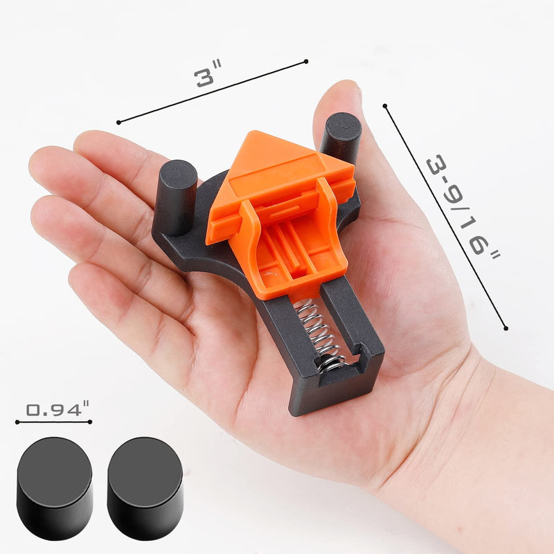 [Australia - AusPower] - 60/90/120 Degree Multi Angle Pro Corner Clamp for Woodworking Set of 4, Adjustable Spring Loaded Right Clamp Tools, Carson Carpentry, Frame Cabinet Wood Tools Accessories Orange 