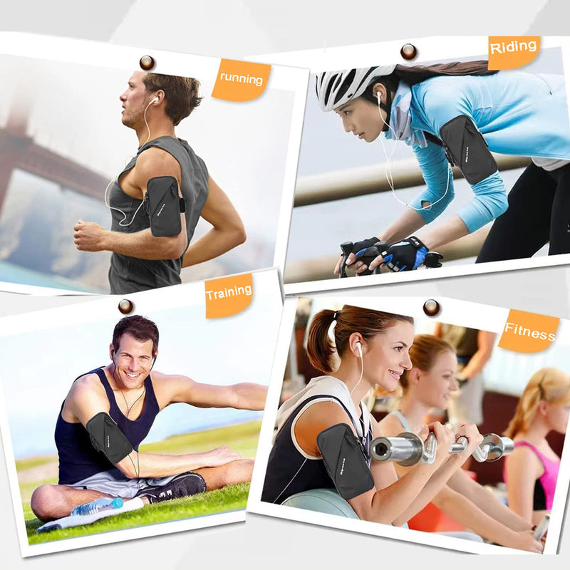 [Australia - AusPower] - Phone Holder, Small Crossbody Shoulder Holsters Bag with Arm Band, Fits iPhone and Android, Use for Running, Walking, Hiking & Biking (6.7 Inches, Black) 