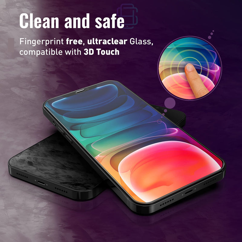 [Australia - AusPower] - iPhone 12 Pro Max Screen Protector [2-Pack] with Easy Auto-Align Install Kit - Tempered Glass for iPhone 12 Pro Max (6,7") - New Glass with Your Next Phone 