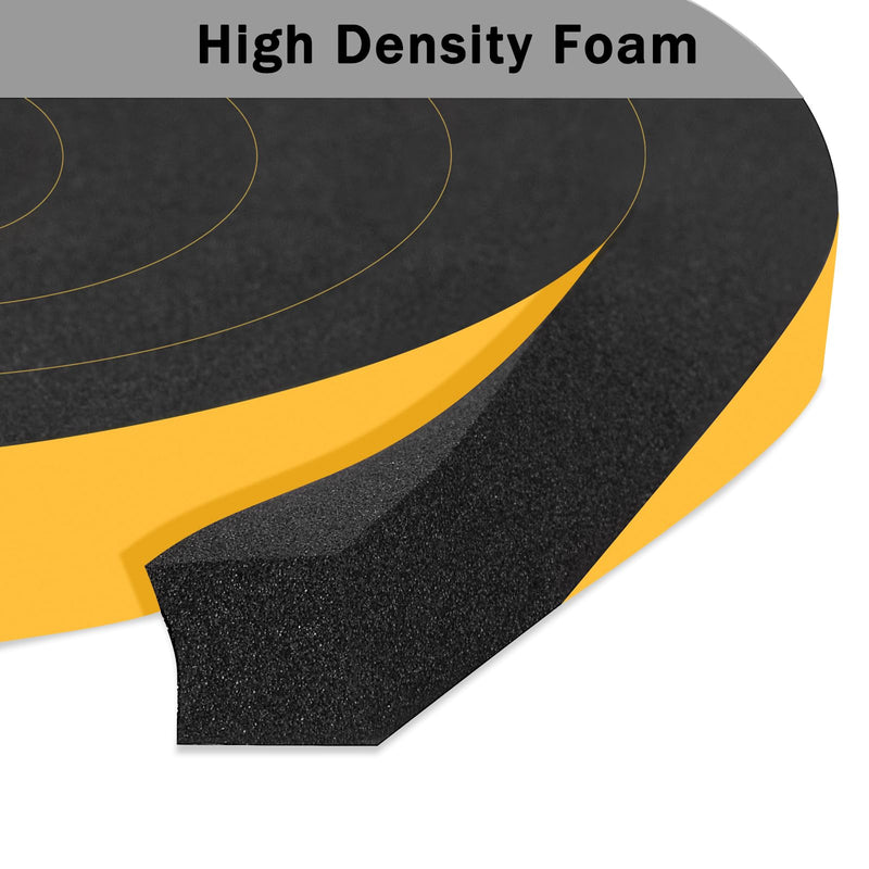 [Australia - AusPower] - Weather Stripping Door Seal Strip, Strong Adhesive, Lightproof, Soundproof, Weatherproof Foam Tape Insulation For Sliding Door, Front Door Frame, Windows (1/2 In x 1/4 In x 26Ft) High Density 1/2 In x 1/4 In x 26Ft 